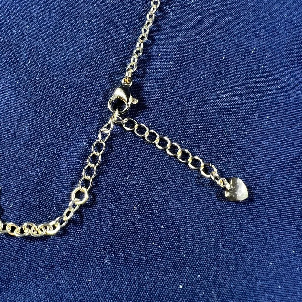 Gold-Tone Chain Necklace With "R E D" Letter Charms & Heart Detail - Picture 3 of 3
